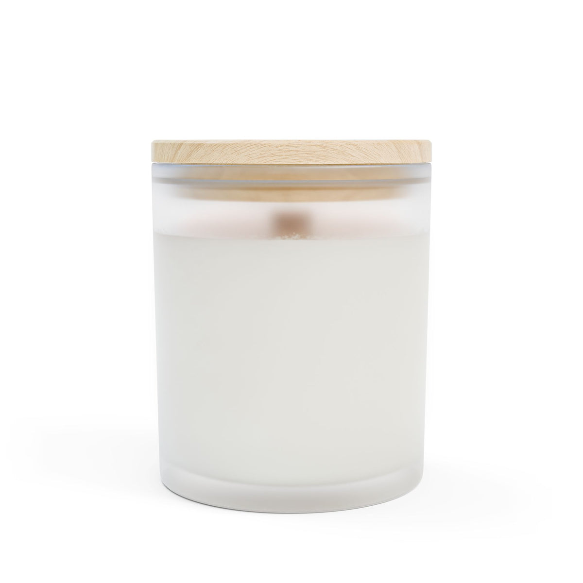 Customizable 11oz Frosted Glass Candle — Cozy Tarot Candlelit Scene (Orange Label)